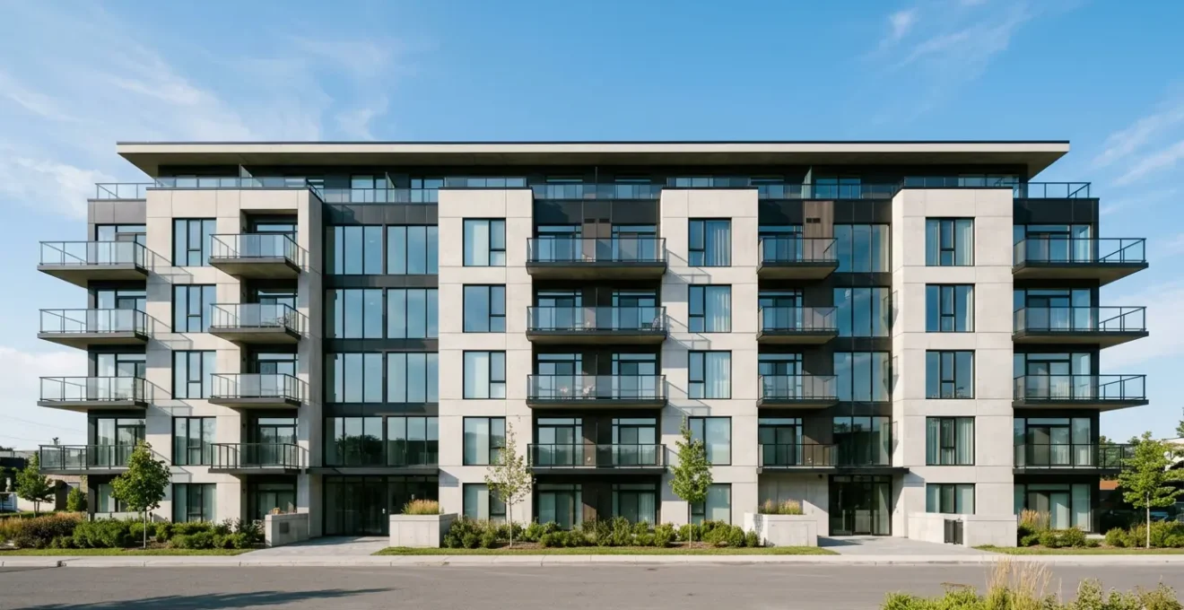 Immeuble de copropriete moderne au Quebec avec unites residentielles