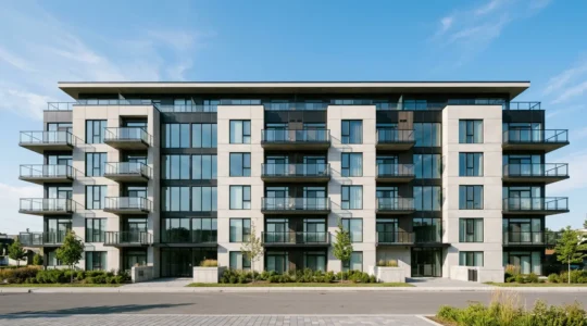 Immeuble de copropriete moderne au Quebec avec unites residentielles