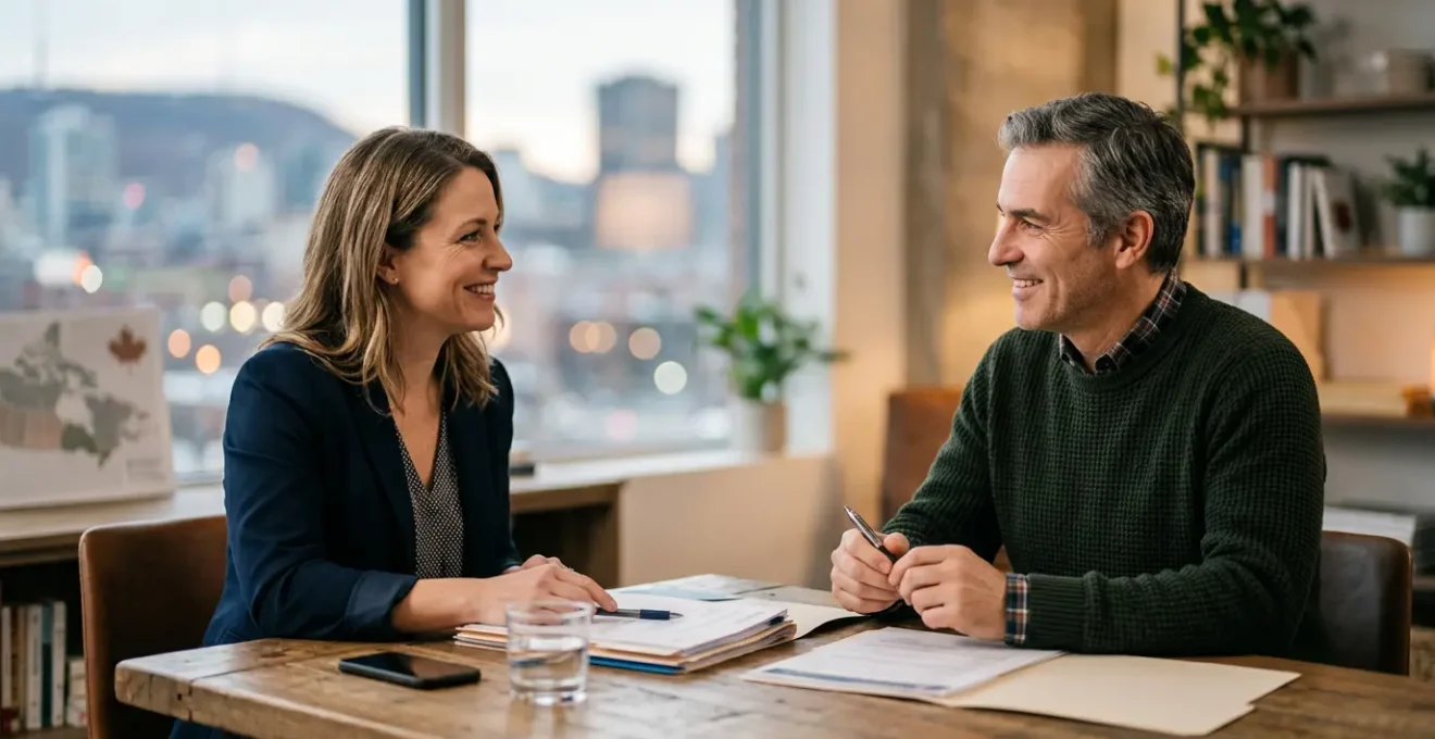 Professionnel en assurance accompagnant un client québécois dans la révision de protections financières personnalisées