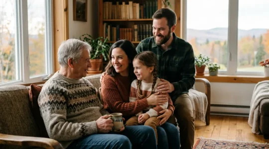 Scene representant la securite familiale face aux accidents quotidiens au Quebec